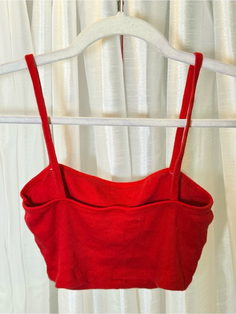 TNA Red Ribbed Cropped Camisole - Picture 2 of 4